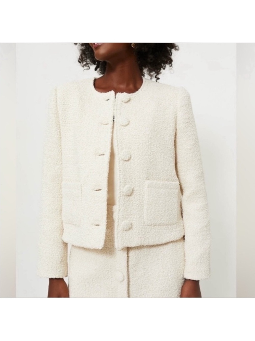 Tuckernuck Cream Tweed Marilyn Jacket and skirt set